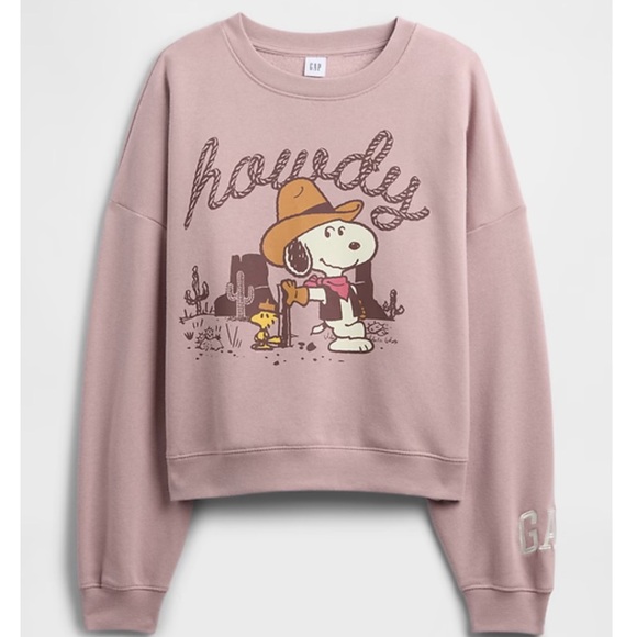 GAP Factory Tops - NWT Women’s GAP Factory Dusty Pink Snoopy Graphic Sweatshirt